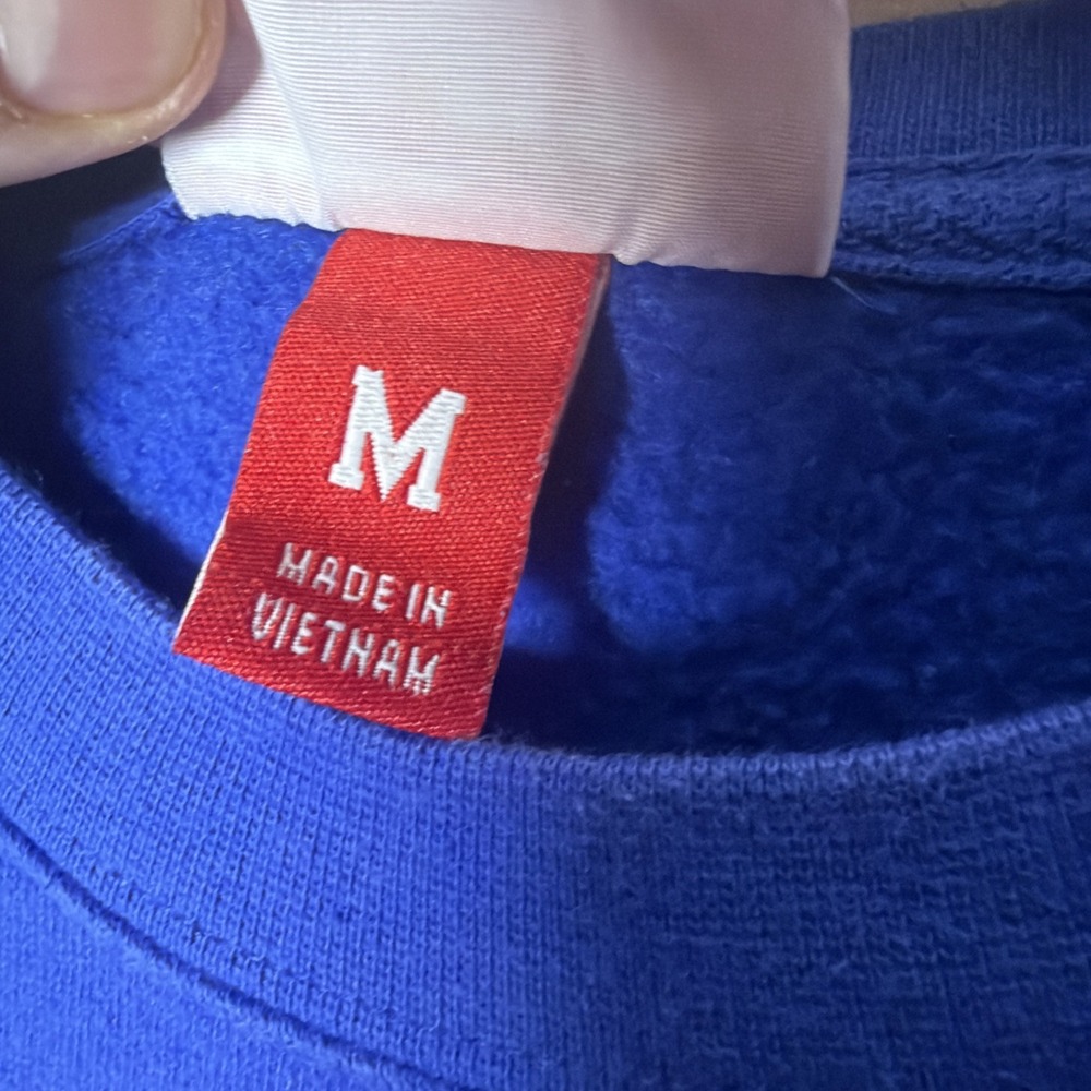 Mitchell Ness Retro Denver Broncos Crewneck Sweatshirt Blue Vintage Style Mens M - Picture 2 of 10